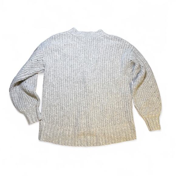 American Eagle Buttoned Boxy Cardigan Sweaters Size XS Oversized Gray Green Cozy - Picture 14 of 16